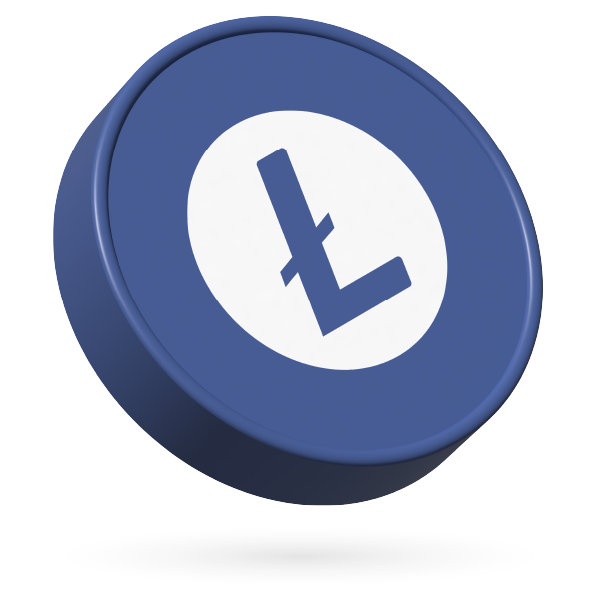 Litecoin (LTC) logo with current market value.
